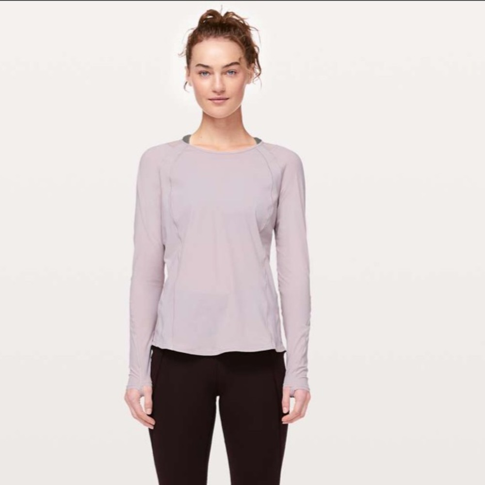 Lululemon Sculpt Long Sleeve Sz 6 Powdered Mauve (?) NO SIZE DOT